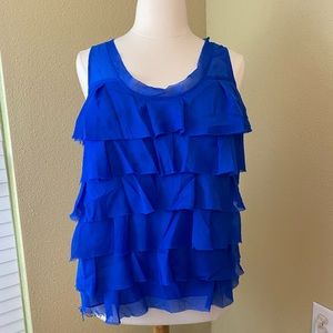 XL Ann Taylor Loft sleeveless blue layered tank
